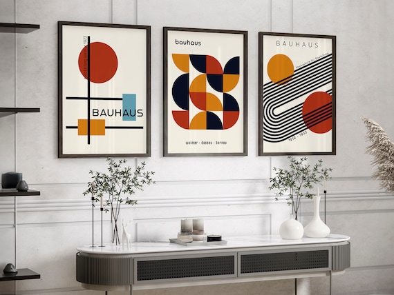Bauhaus Poster Modern Art Poster Affiche Gold Wall Art