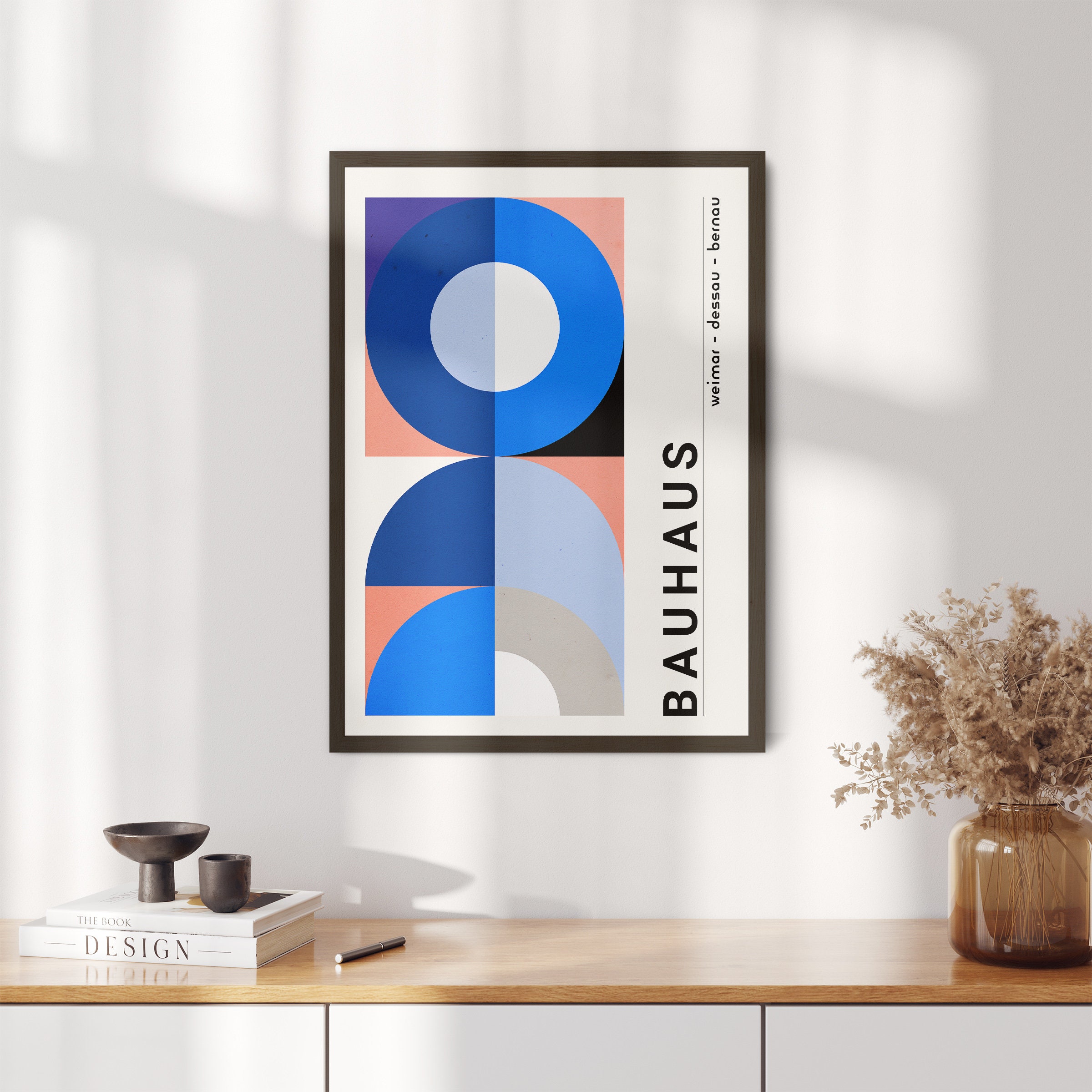 Bauhaus Print Blue Wall Art Bauhaus Poster Modern Art Modern Art Poster ...