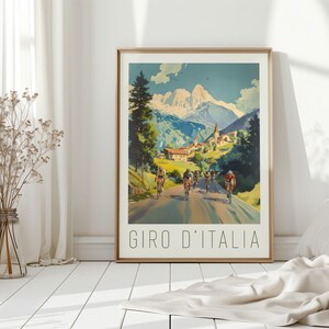Italian Gift Vintage Poster Travel Art Sports Memorabilia Home Office Decor Man Cave Art Cycling Gift Retro Sports Poster European Travel Decor Cafe Wall Art Housewarming Gift