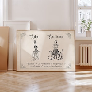 Vintage lustiges Toilettenschild | Witzige Badezimmer Kunst | Damen Herren Gothic Dekor | Steampunk Wandkunst | Eklektisches Paar Geschenk Bild 7
