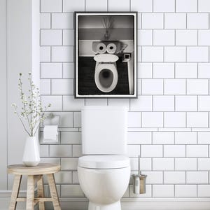 Funny Bathroom Wall Art Print Set Black and White Photos Toilet Decor ...