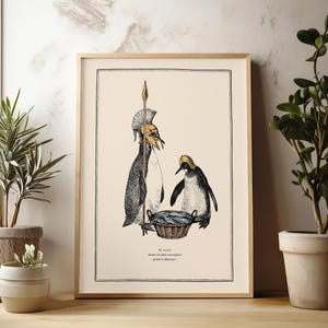 Penguin Wall Art for Quirky Home Decor Idea for Steampunk Interior Whimsical Animal Themed Gift image 12