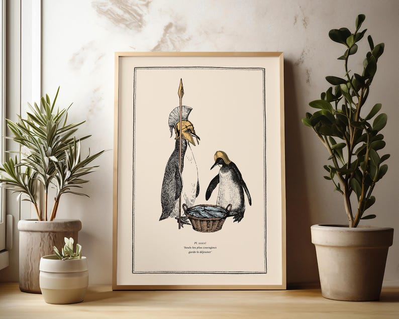 Penguin Wall Art for Quirky Home Decor Idea for Steampunk Interior Whimsical Animal Themed Gift image 12