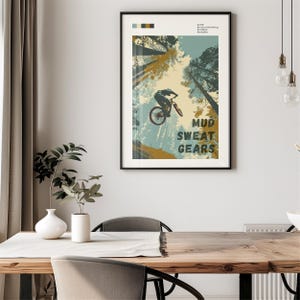 Mountain Bike Art Wall Print Cycling Decoration Man Cave Decor Bike Enthusiast Gift Idea Outdoor Adventure Trail Rider Mtb Design Cycling image 11