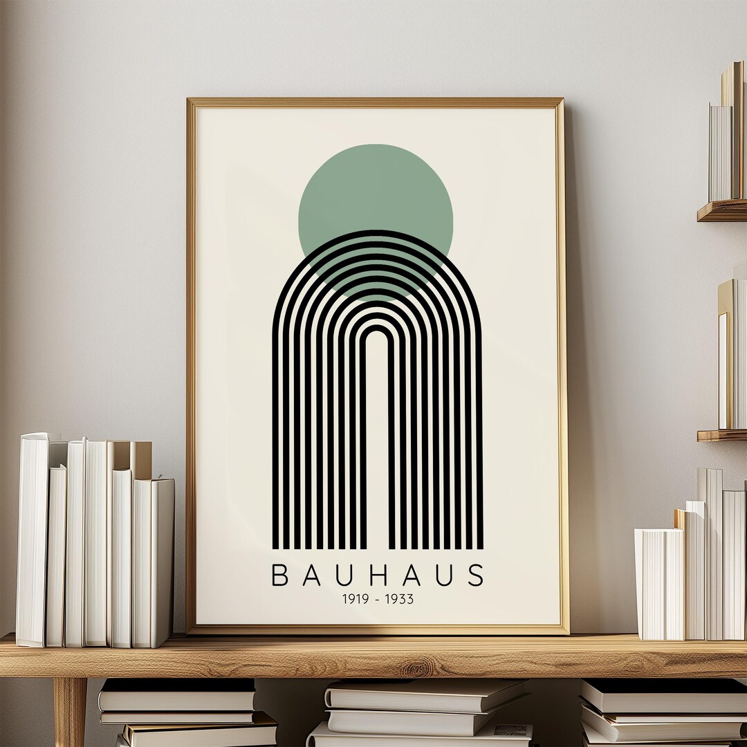 Bauhaus Wall Art Print Geometric Design Poster Minimalist Style Mid ...