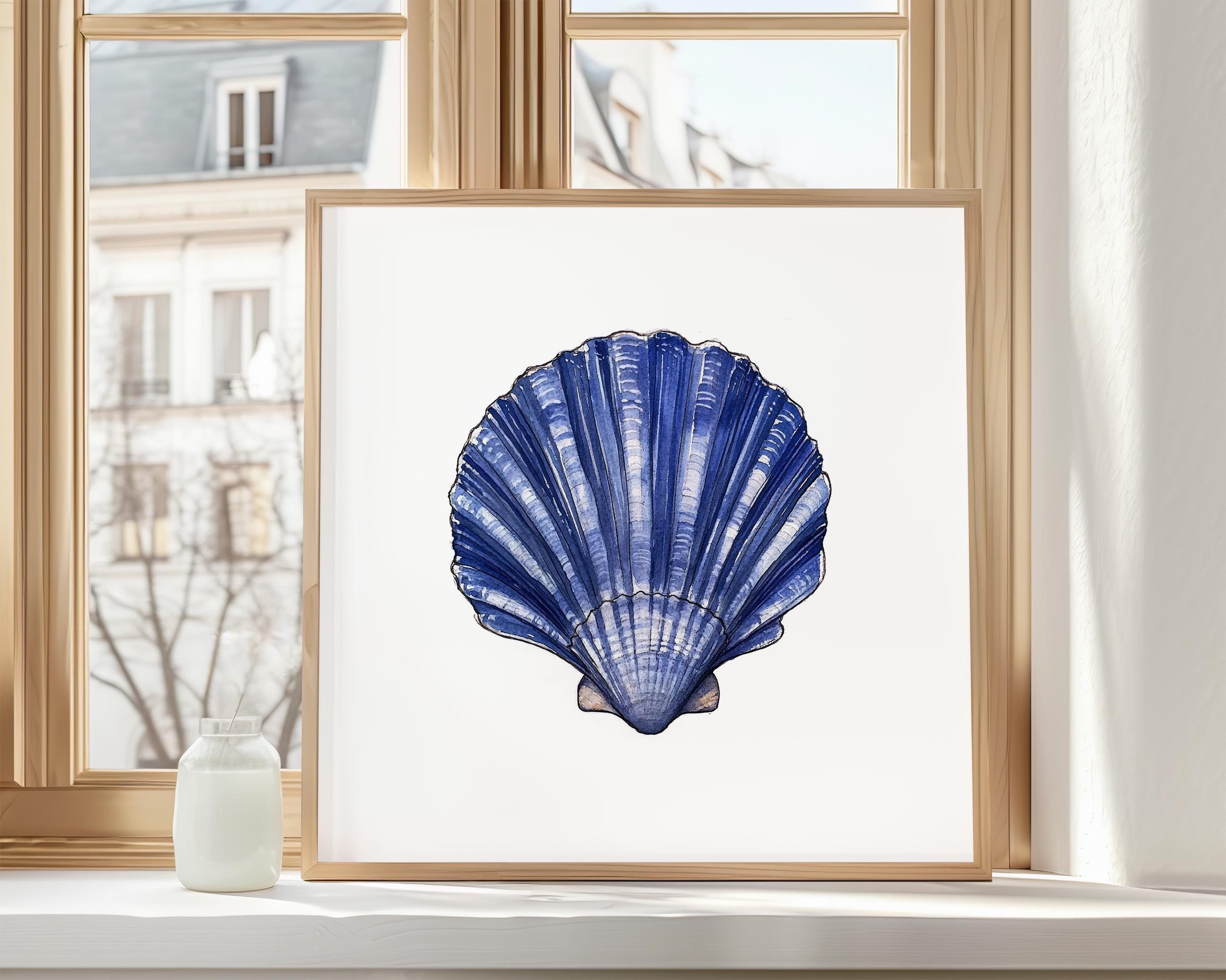 Coastal Wall Art Set Beach House Decor Blue Sea Life Print Nautical ...