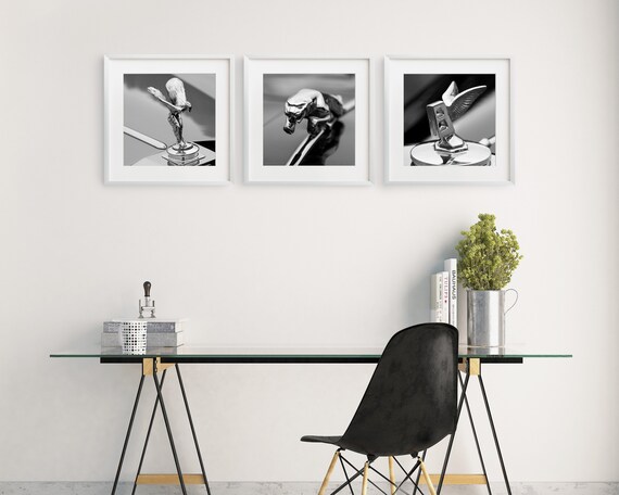 Classic Car Wall Art Set of 3 Prints Square Print Set Hood - Etsy Canada