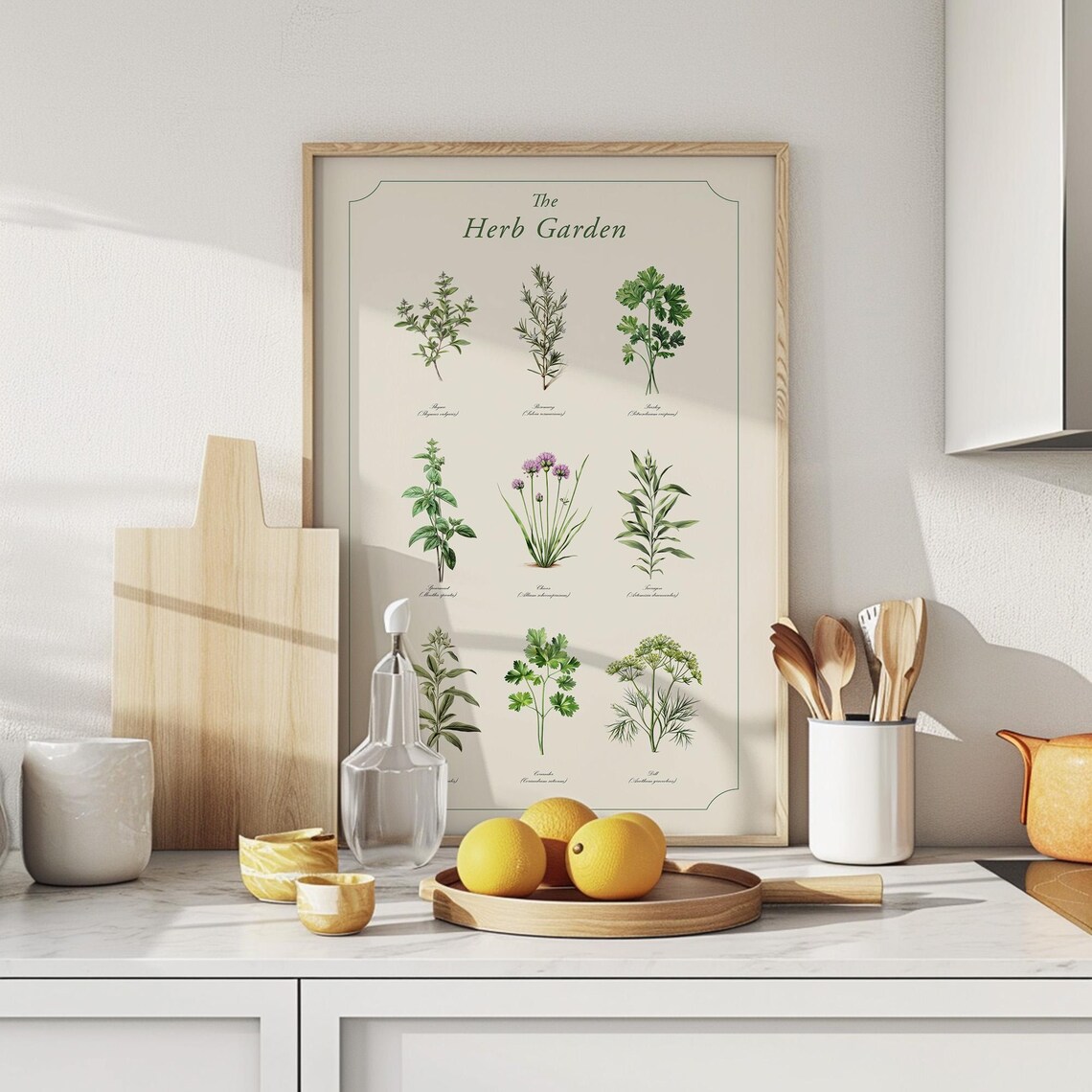 Herb Wall Art Botanical Print Kitchen Decor Cooking Room Culinary ...