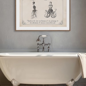 Vintage lustiges Toilettenschild | Witzige Badezimmer Kunst | Damen Herren Gothic Dekor | Steampunk Wandkunst | Eklektisches Paar Geschenk Bild 4