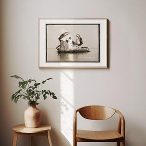 Eigenzinnige vintage nautische muurafdrukken set voor zeildecoratie grappige octopus kunst zeemonsters zwart wit surrealistische foto's grillig oceaanthema afbeelding 10