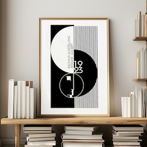 Bauhaus impresión arte blanco y negro Bauhaus cartel arte moderno arte moderno cartel arte geométrico