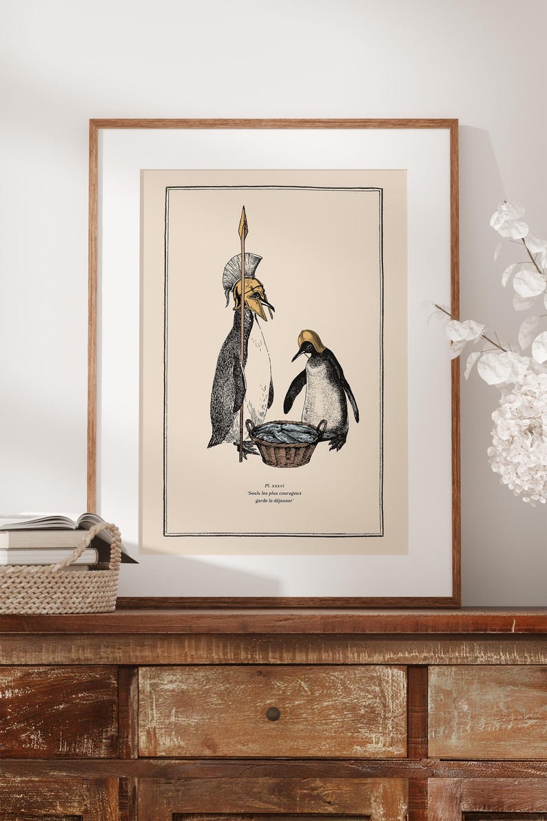 Penguin Wall Art for Quirky Home Decor Idea for Steampunk Interior Whimsical Animal Themed Gift image 16