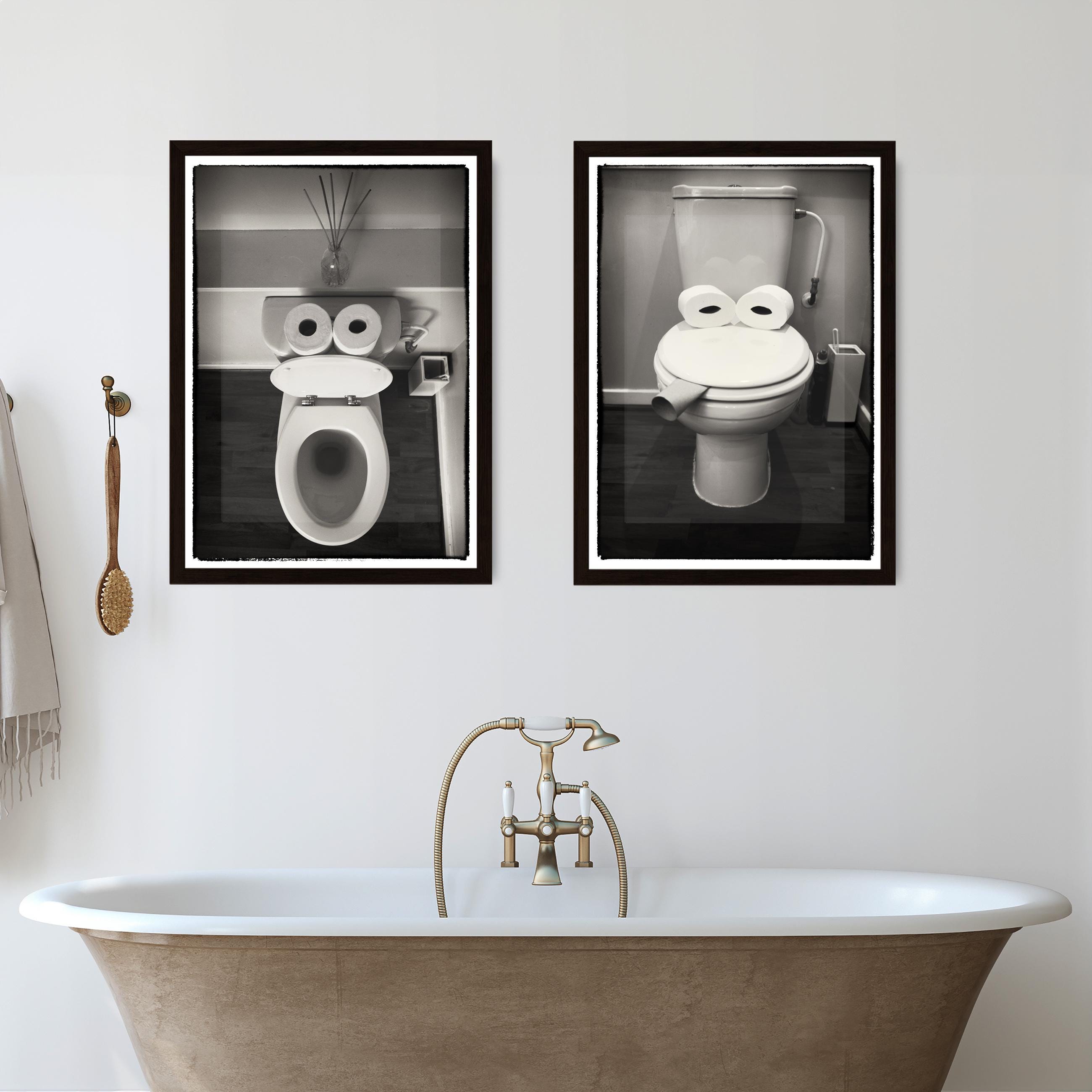 Funny Bathroom Decor Sign - 8x12 Inch Aluminum Wall Art For Farmhouse, Living Room, Office, Gift For Men & Women