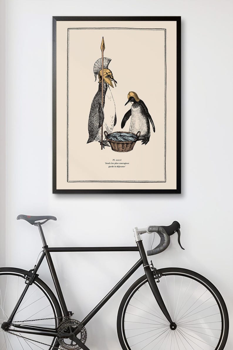 Penguin Wall Art for Quirky Home Decor Idea for Steampunk Interior Whimsical Animal Themed Gift image 11