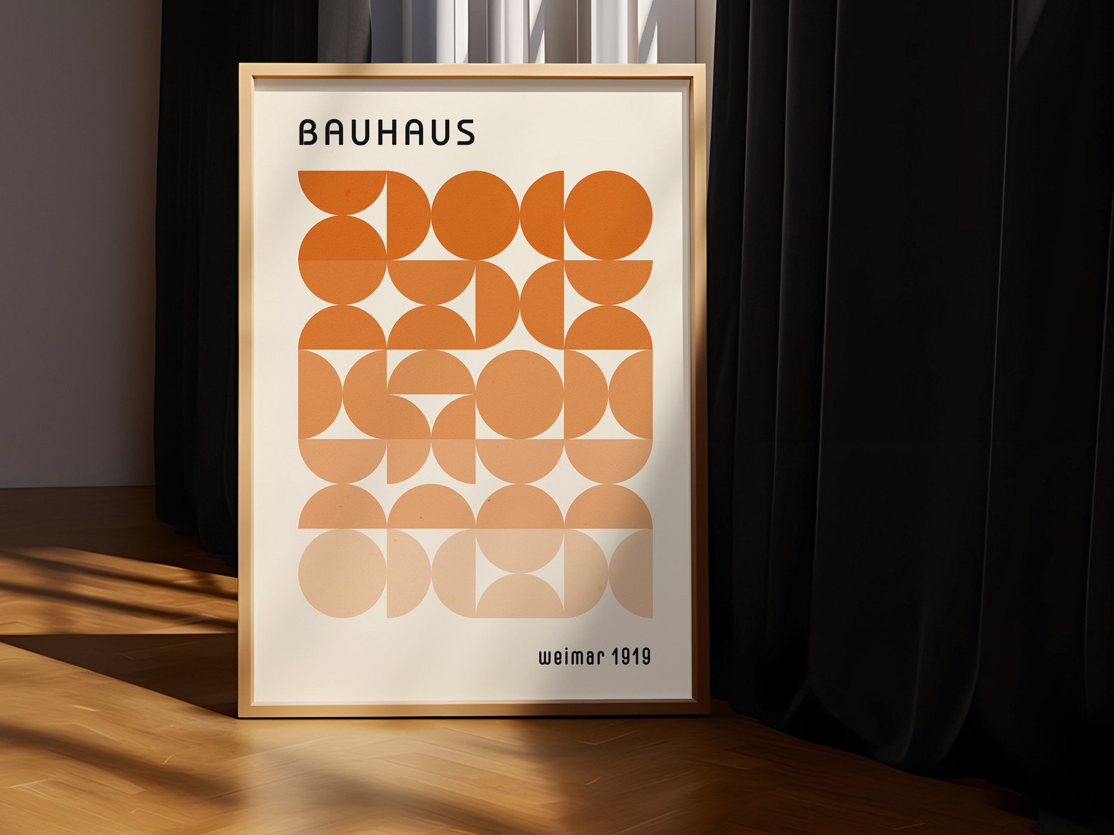 Bauhaus Print Orange Wall Art Bauhaus Poster Mid Century Modern Art ...