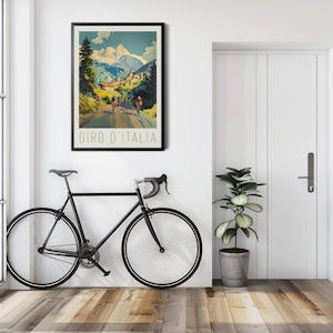 Cycling Gift Italian Decor Vintage Poster Travel Art Sports Memorabilia Home Office Decor Man Cave Art Italian Gift Cycling Enthusiast Present Retro Sports Poster European Travel