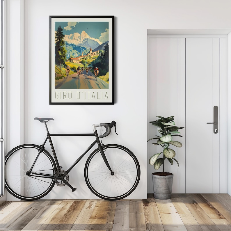 Cycling Gift Italian Decor Vintage Poster Travel Art Sports Memorabilia Home Office Decor Man Cave Art Italian Gift Cycling Enthusiast Present Retro Sports Poster European Travel
