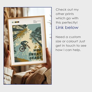 Mountain Bike Art Wall Print Cycling Decoration Man Cave Decor Bike Enthusiast Gift Idea Outdoor Adventure Trail Rider Mtb Design Cycling image 7