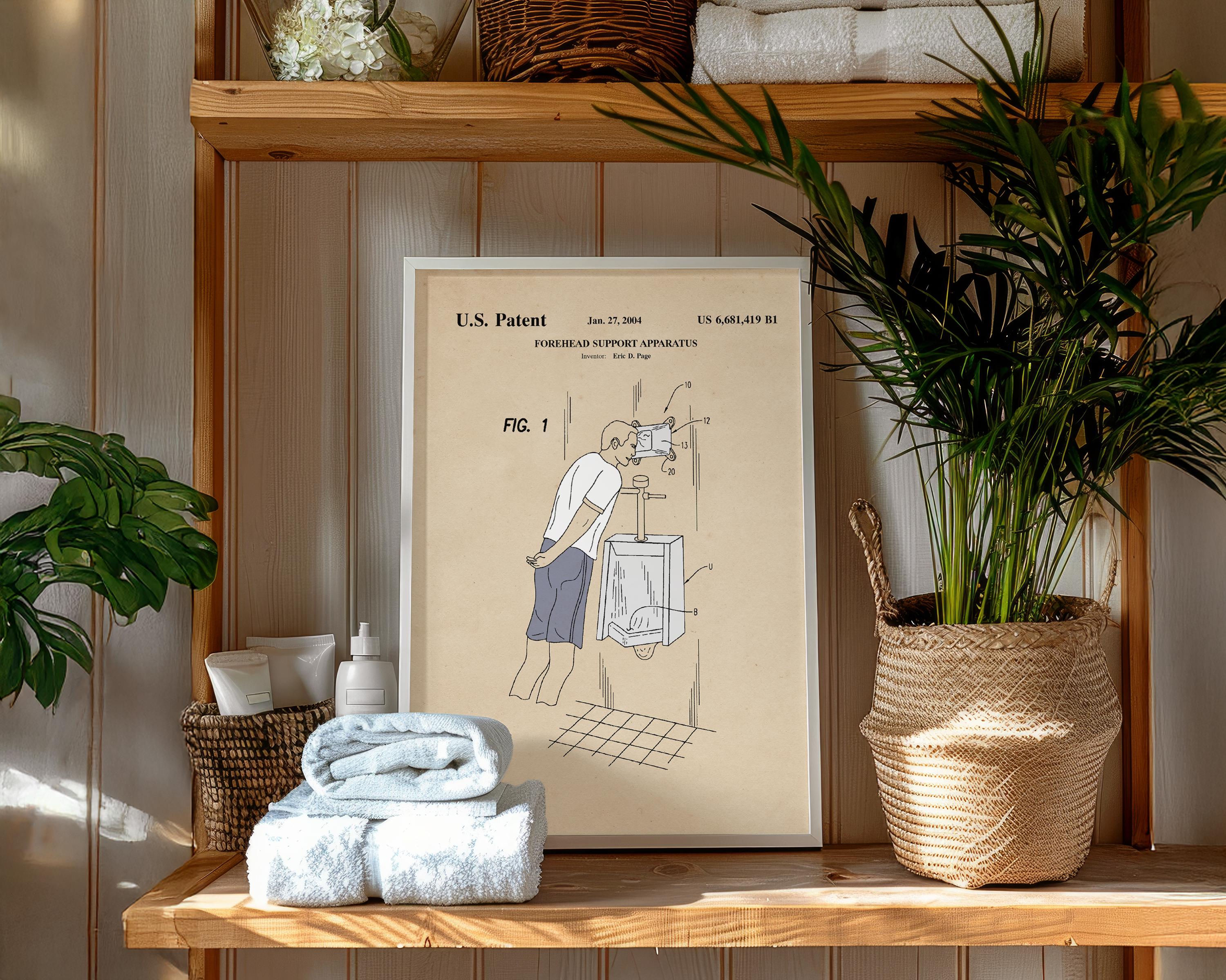 Bathroom Wall Art Set of 3 Funny Bathroom Decor Patent Print Toilet ...