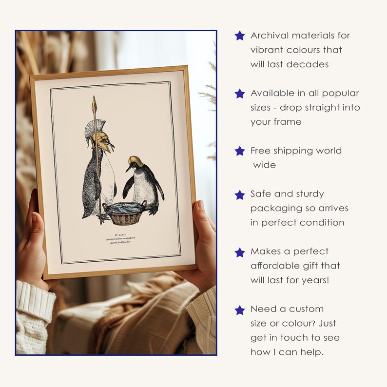 Penguin Wall Art for Quirky Home Decor Idea for Steampunk Interior Whimsical Animal Themed Gift image 5