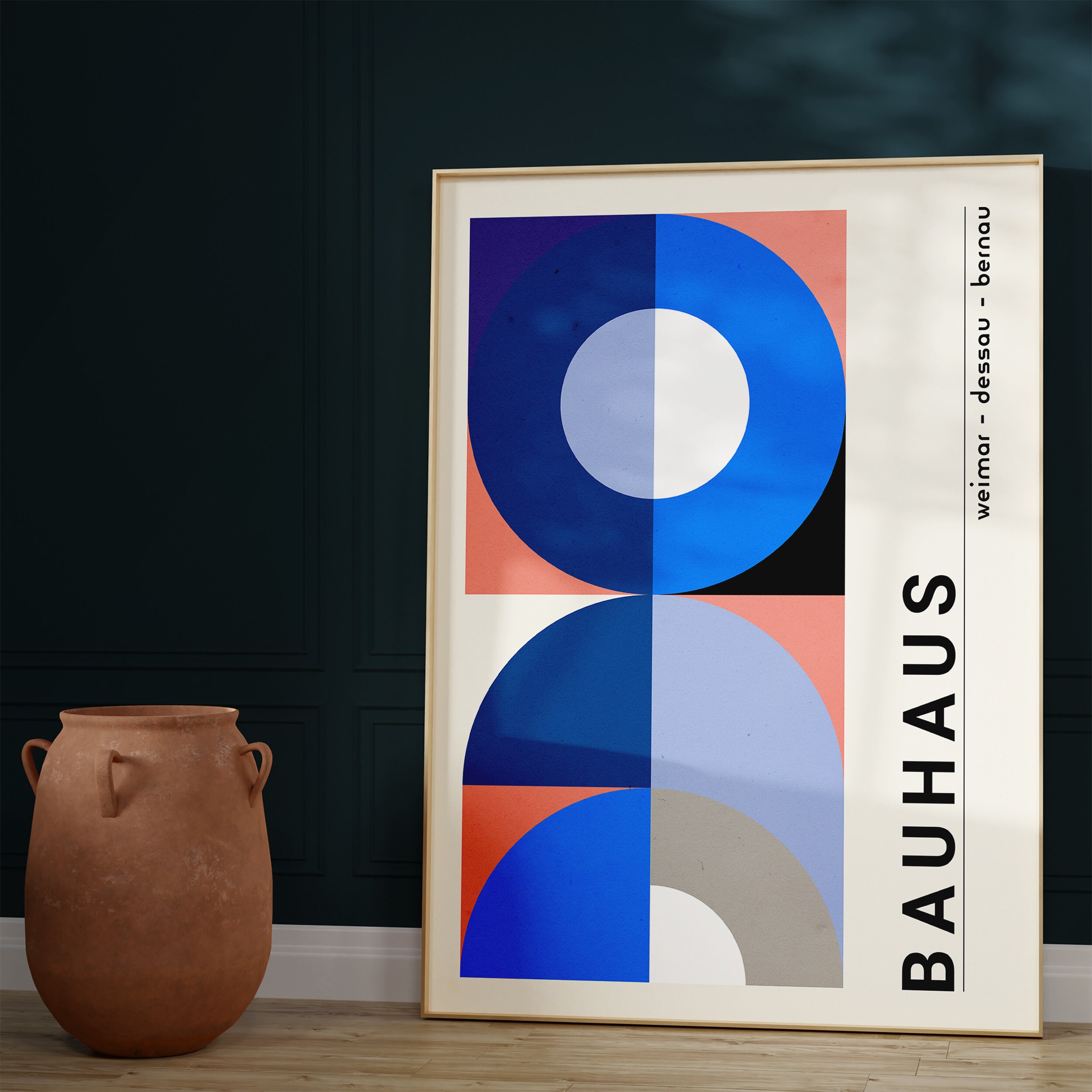 Bauhaus Print Blue Wall Art Bauhaus Poster Modern Art Modern Art Poster ...