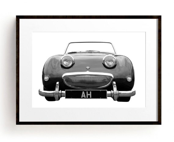 Jaguar XK150 Roadster Caricature Retro Classic Sports Car Art Print