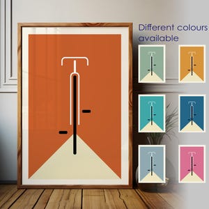 Impressão de ciclismo presente para ciclista arte de parede verde sálvia arte minimalista moderna pôster de bicicleta decoração de quarto estética de meados do século presente para marido