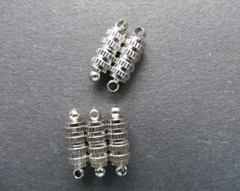 5 fermoirs magnétiques puissants 15 mm x 5 mm argentés, sans nickel