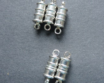 5 strong magnetic clasps 15 mm x 5 mm silver-colored, nickel-free