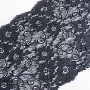 2 m very high quality black elastic lace 17 cm wide