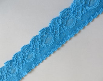 3 m turquoise elastische punt 3,5 cm breed