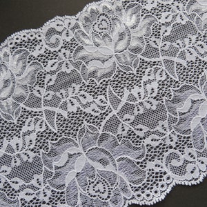 2.30 m high-quality white elastic lace 16 cm