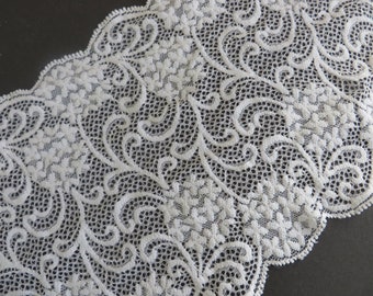 2 m de dentelle élastique de haute qualité blanche