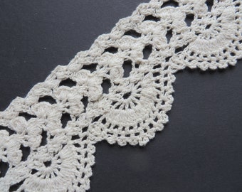 NOUVEAU 0,5 m de dentelle au crochet en coton de haute qualité de 6 cm de large