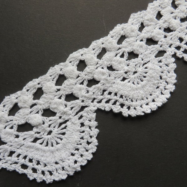 NOUVEAU 0,5 m dentelle au crochet en coton de haute qualité 7 cm de large