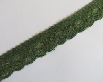 3 m green elastic lace 3.5 cm wide