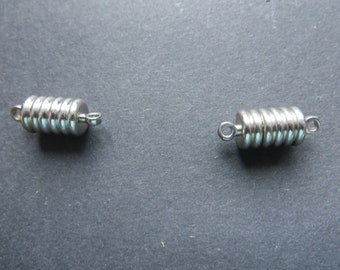 2 strong magnetic clasps 20 mm x 8 mm silver-coloured nickel-free