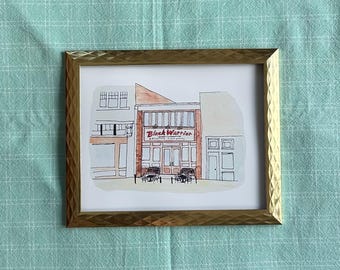 Black Warrior Brewing Company, Tuscaloosa AL Watercolor Print