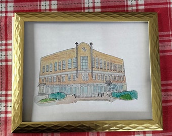 Half Shell Oyster House, Tuscaloosa AL Watercolor Print