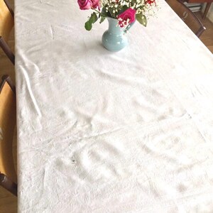 Vintage pale yellow tablecloth.