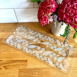 Vintage  tray. Mid century modern. Glass etched tray