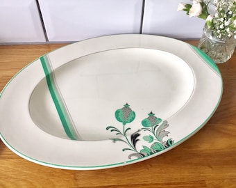 Sällsynt art déco-fat från J&G Meakin Queen Mab. Vintage tallrik.