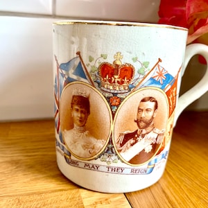 1911 coronation mug. Queen Mary and George V.