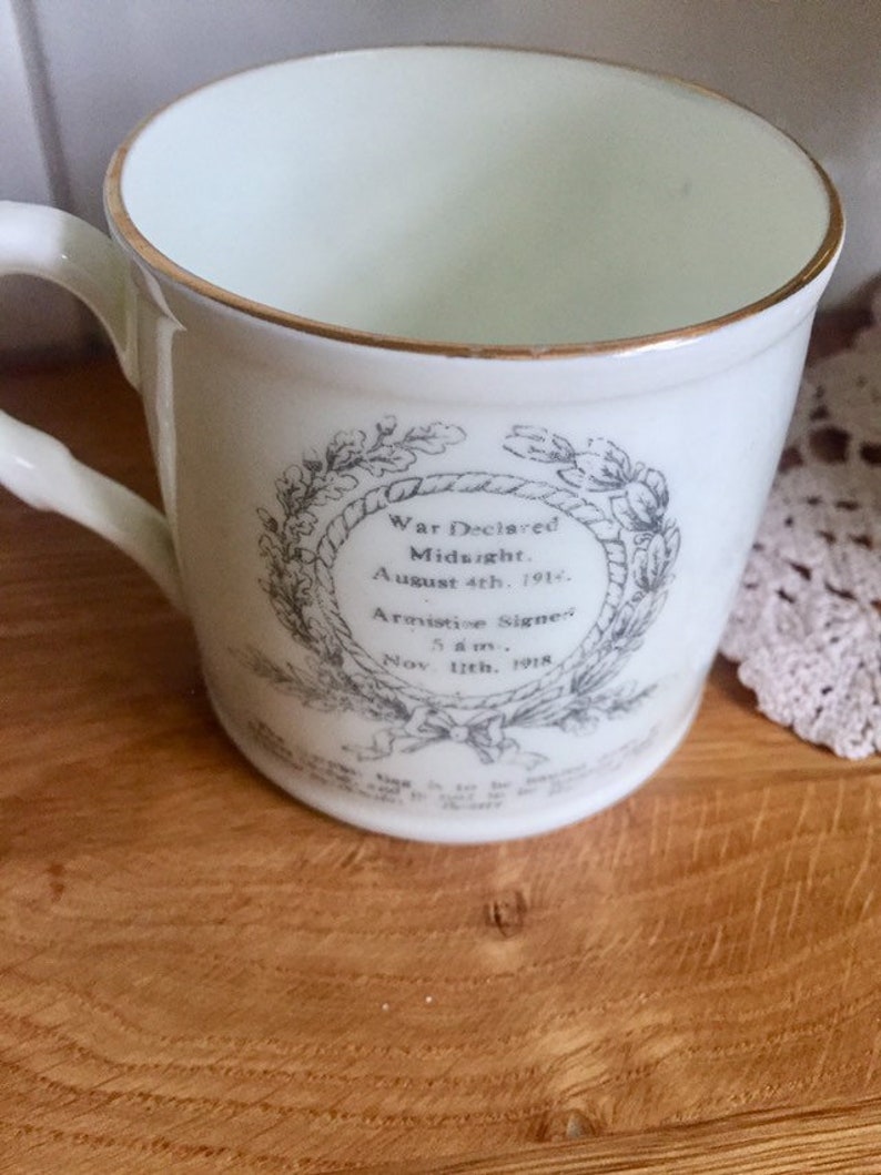 Vintage World War I 1919 peace cup Memento of the great war.