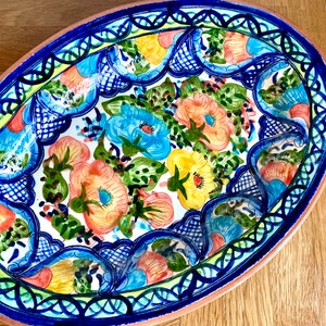 Vintage studio pottery 1960's ceramic tray or plate.