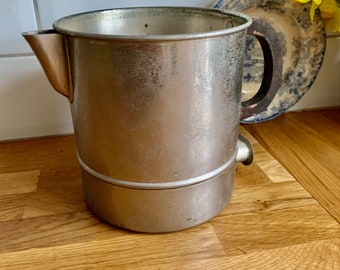 Vintage Aluminium Teapot: 1940s Metal Kettle, English Style (No Lid)