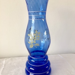 Retro blue glass vase.