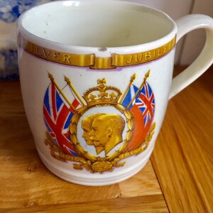 1935 vintage silver jubliee mug for Queen Mary and king George V