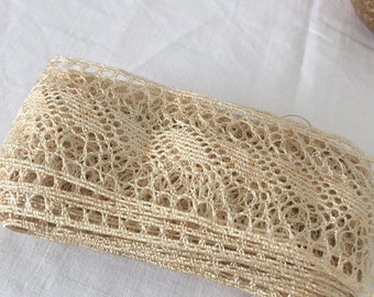 Vintage oyster cotton 154 inches Vintage lace.