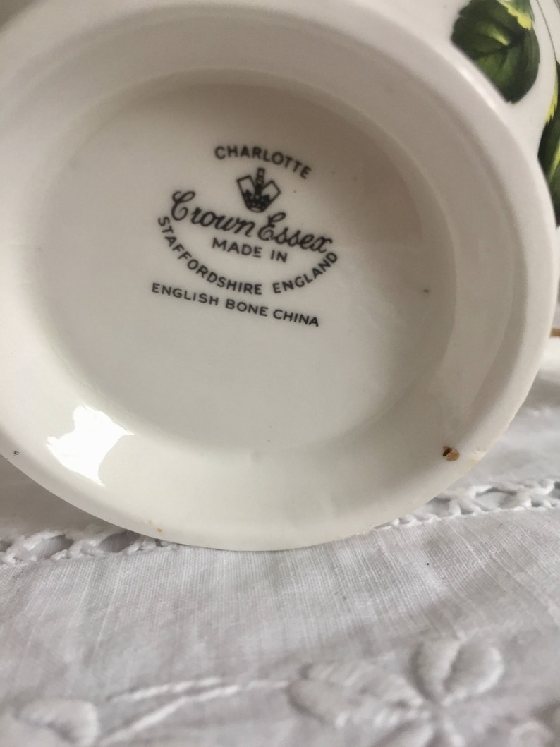 Vintage Crown Essex charlotte milk jug and sugar bowl.